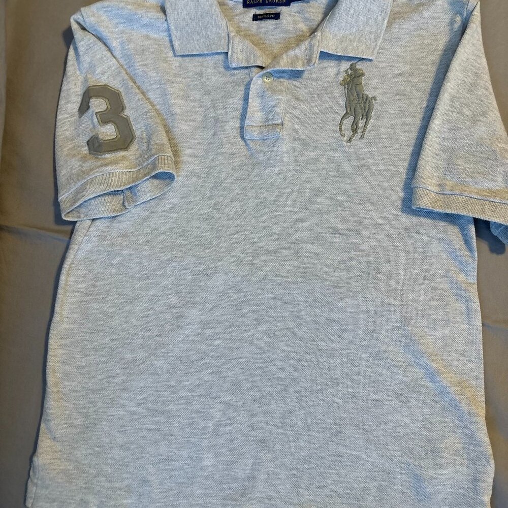 Polo Ralph Lauren Gray Boys M (10-12) Short Sleeve Shirt Classic Fit